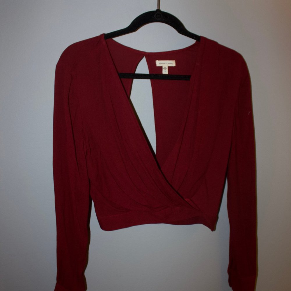 Silence&Noise Red Cropped Blouse